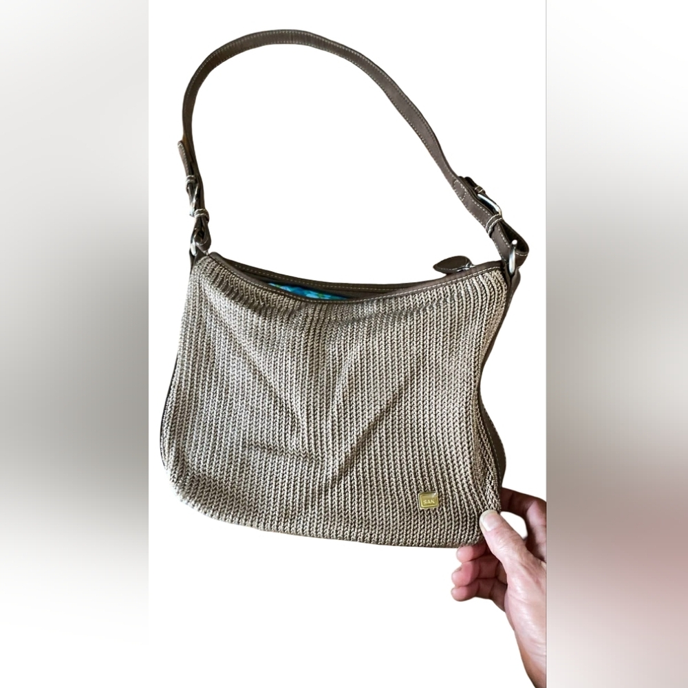 The SAK Crochet Bag With Leather Straps